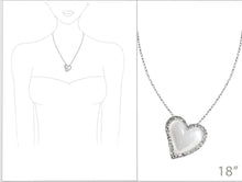 Load image into Gallery viewer, Pearl with Rhinestone Heart Necklace
