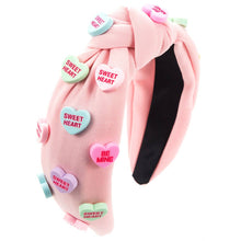 Load image into Gallery viewer, Valentine‘s day heart candy knotted Headband
